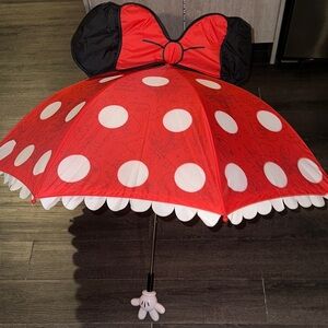 Disney Minnie Mouse Red and Black Polka Dot Umbrella